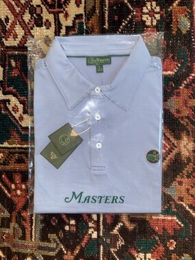 Masters Men's Light Blue Striped Polo Shirt. Berckmans